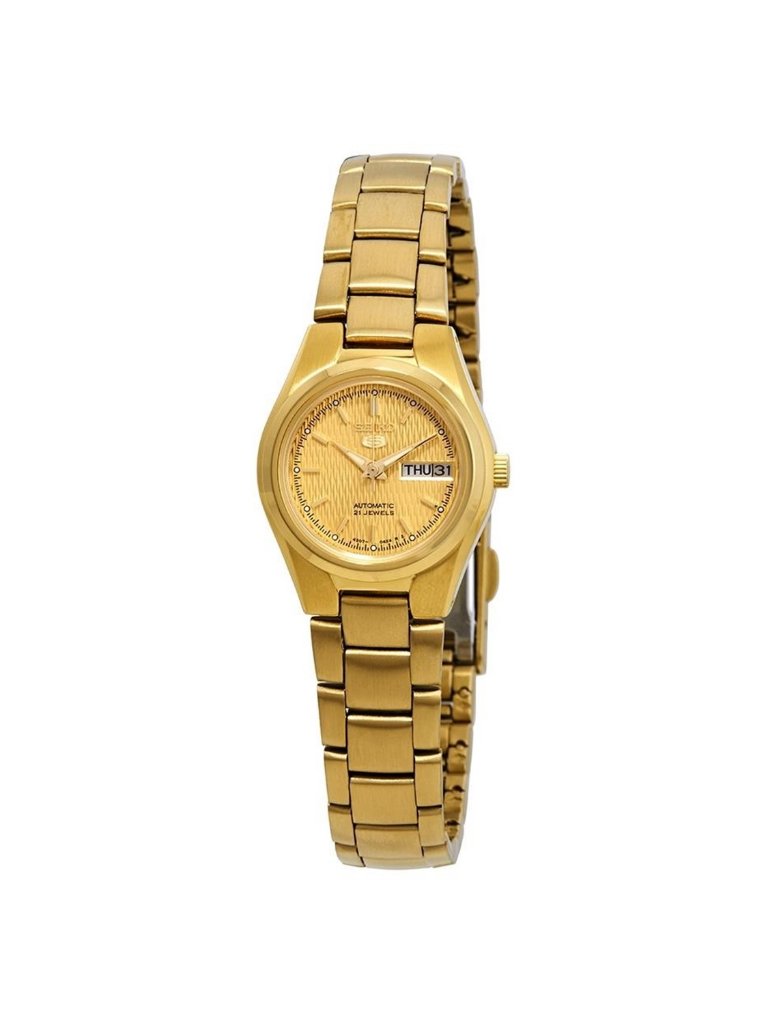 Nwt Seiko Series 5 Automatic Gold Dial Ladies Watch